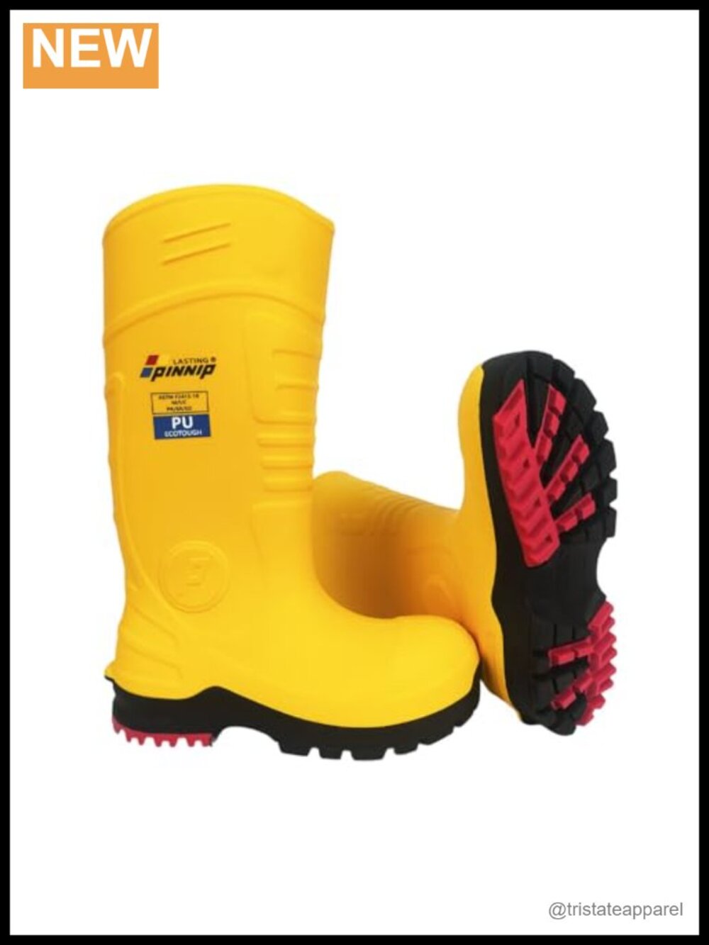 Steel Toe PU Rubber Work Boots Waterproof Anti-slip